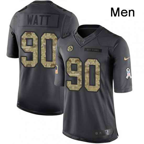 Mens Nike Pittsburgh Steelers 90 T J Watt Limited Black 2016 Salute to Service NFL Jersey